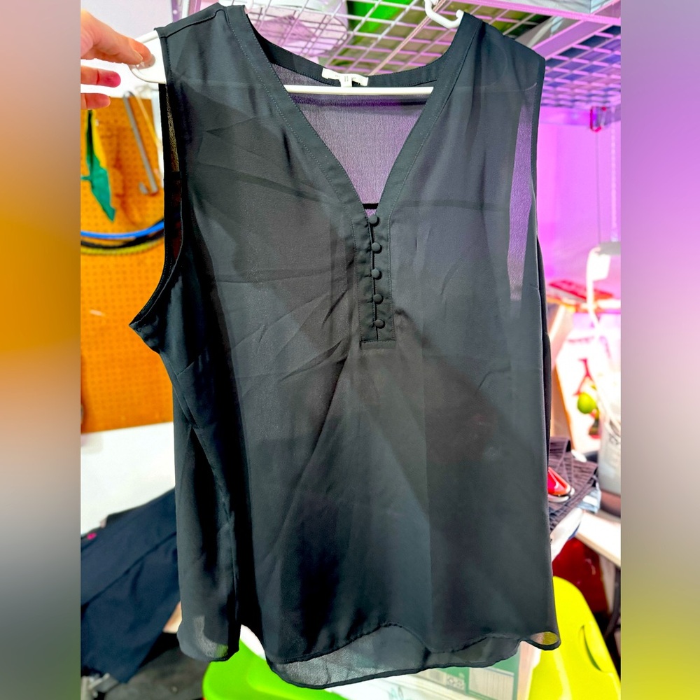 Maurice's black sleeveless button blouse, size 1